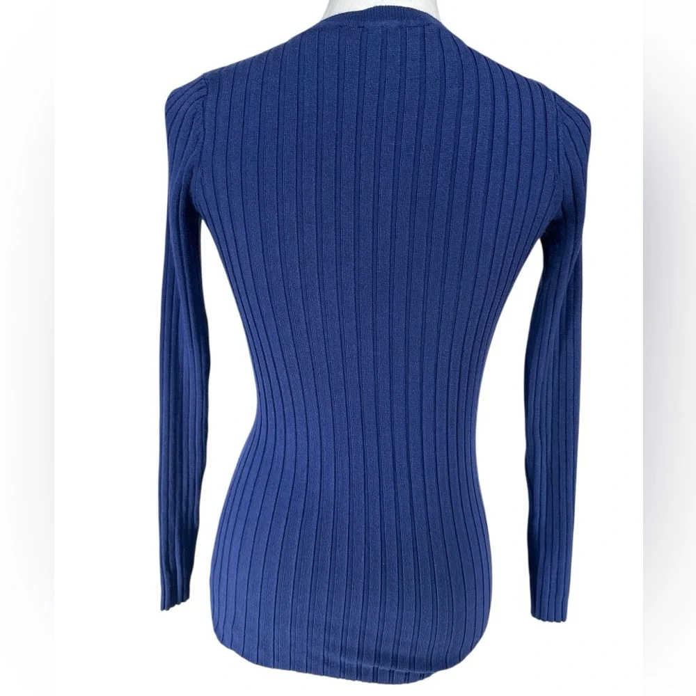 MERTICO / Royal Blue Ribbed Sweater / Small - Picture 6 of 9